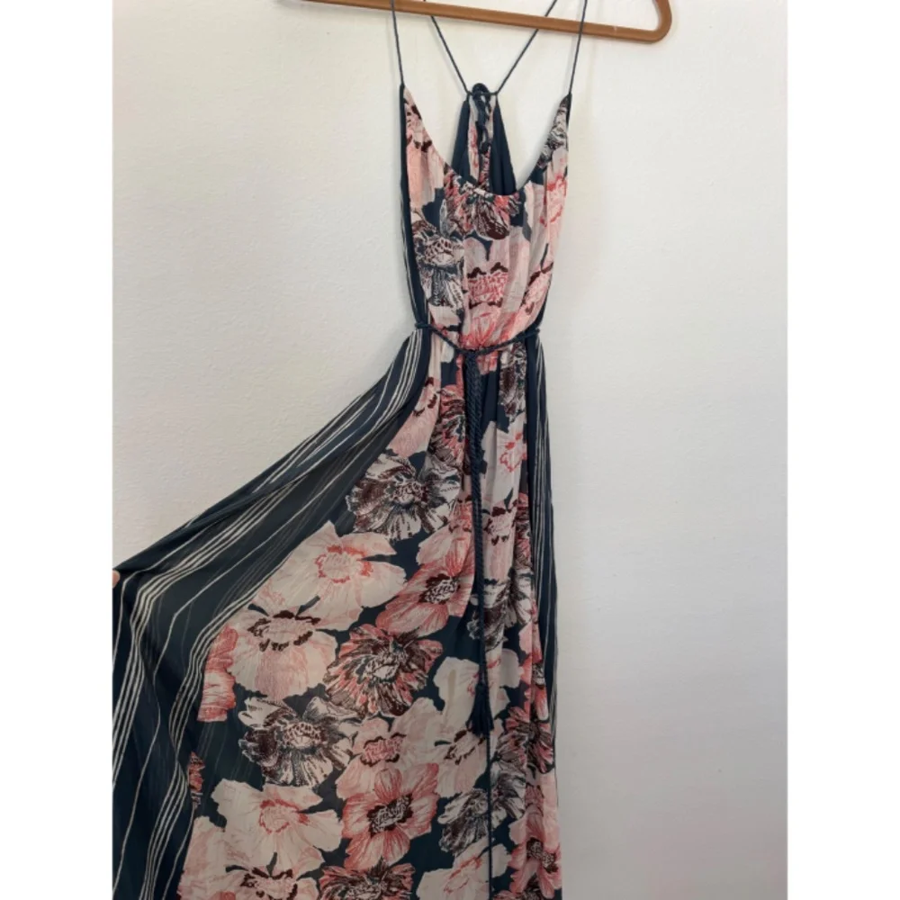 Abercrombie & Fitch Chiffon Floral Maxi Dress With Rope Belt XS